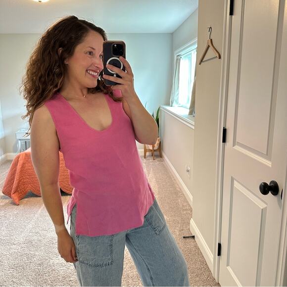 Rachel Comey Linen Pink Scoop Neck Tank 4 Small - Picture 5 of 16